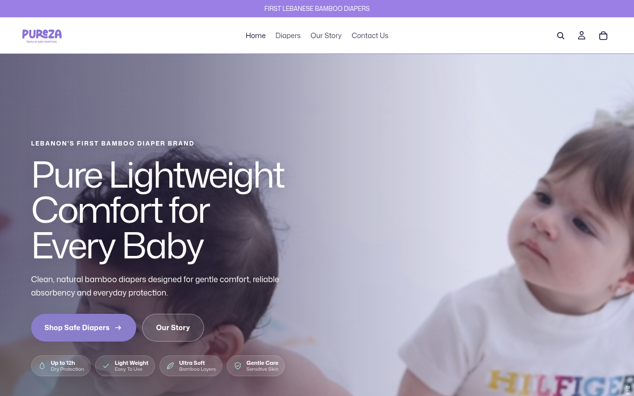 Pureza Care Shopify storefront